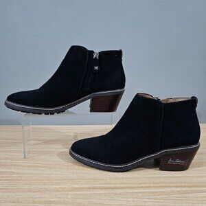 Sam Edelman Pryce Ankle Bootie Womens Shoe Black Suede Waterproof Size 9